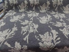 Tissu laine bouillie marron a motifs façonné beige en 1.45m de large