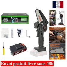 Mini Tronçonneuse à Batterie 4 Pouces - Électrique, Légère et Portable pour J...
