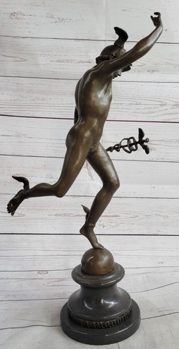 Bronze statue winged mercury - bronze,