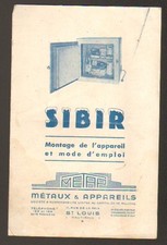 SAINT-LOUIS (68) CONGELATEUR "SIBIR" en 1950 / MONTAGE & MODE D'EMPLOI