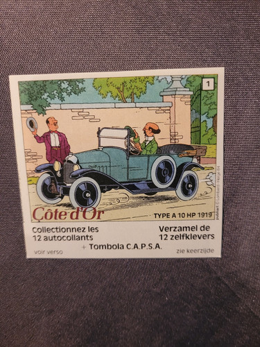 Tintin autocollant cote - cote, d'or