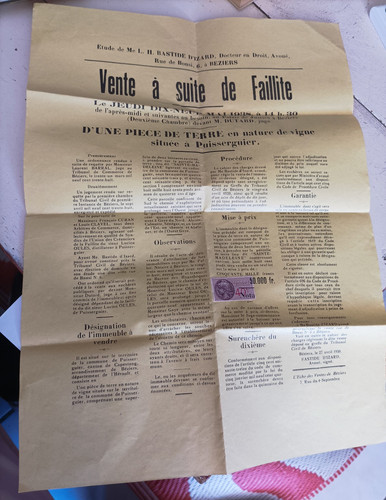1938 ancienne affichette - , vente
