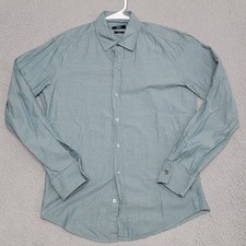 Hugo Boss Shirt Mens Medium Green Slim Fit Long Sleeve Cotton Business Casual