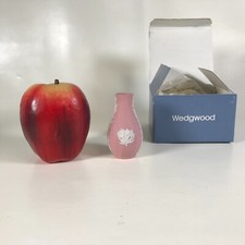 Wedgwood Pink Jasperware Floral Swirl 2 7/8" Perfume Bottle Miniature Vase 