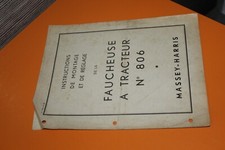 (229B) Instructions montage et réglage MASSEY-HARRIS Faucheuse à tracteur 806