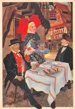 Old postcard illustrator / homualk / alsace / old strasbourg / young girl geispolshei