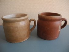 lot 2 anciens pots grès déco