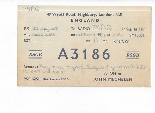 Carte qsl radio amateur - carte,