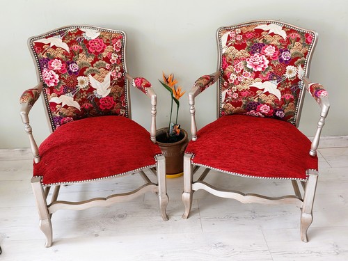 Paire fauteuils cabriolet - fauteuils,