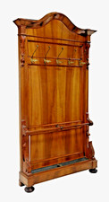 Antique Hall Tree, Louis Philippe Period, Walnut, Carved, Gilt Hooks,  1800s!!