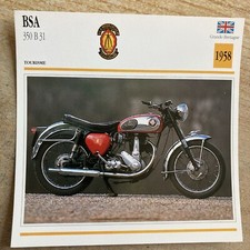 BSA 350 B31 1958 carte moto collection Atlas UK