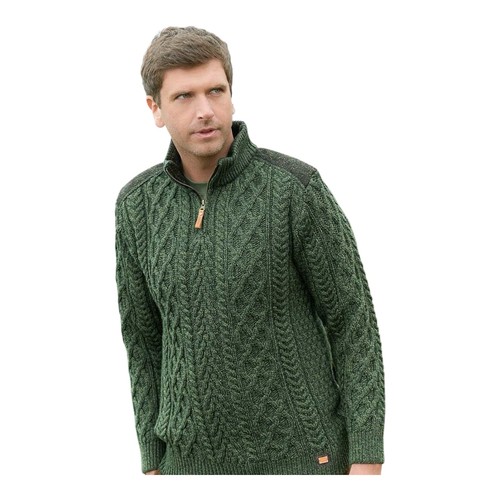 Pull homme aran vert - vert, %