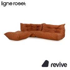 Ligne Roset Togo Canapé En Cuir Végétalien Marron Cognac Deux Places, Coin &