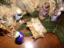 Ancient nursery subjects, santons,jesus in wax, Christmas, GUESS