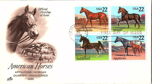Timbre américain chevaux - timbre,