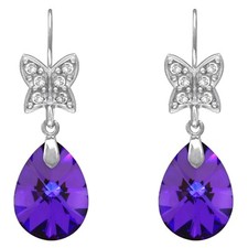 Boucles d'oreilles en Argent 925 rhodié et Cristal Swarovski® violet - Femme