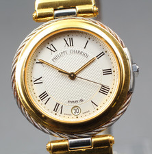 Vintag [Exc+5] PHILIPPE CHARRIOL 31.90.336 date Men Quartz 32mm watch Swiss Made