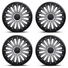 Wheel Trims 16" Black & Silver Austin Hub Caps x4 Fits Vauxhall Meriva