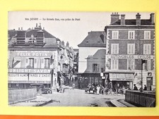 Old postcard Burgundy JOIGNY (Yonne) La grande rue, VIEW Prise du PONT GARAGE AUTOMOBILES