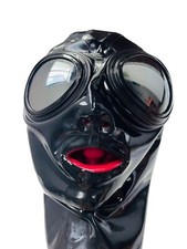 Masque en latex capuche couverture complète avec lunettes yeux et tube nez de 15