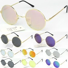 Lunettes de Soleil Rondes Métal Cadre Miroir Et Transparent Verres Hommes Femmes