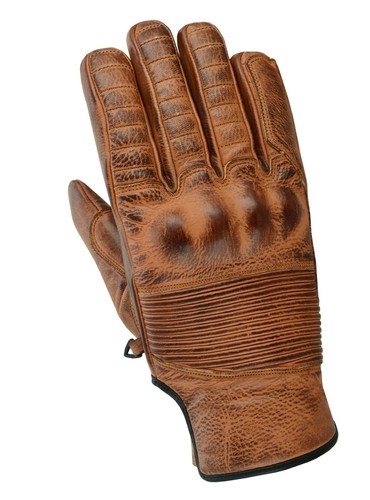 Gants moto cuir biker jaune - cuir,