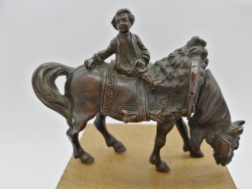 Bronze enfant sur cheval 19eme - bronze,