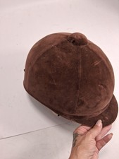 Vtg Brown Licensed Charles Owen The Hampton Equestrian Hat 7 3/8 60 Read Look 
