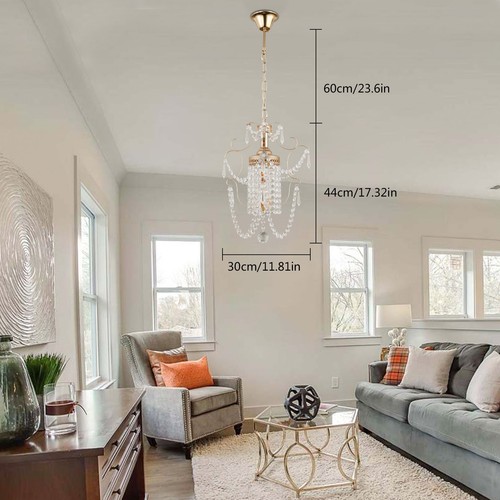 Crystal chandelier gold led - crystal,