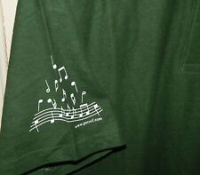 Petrof Pianos Music Notes Green Polo Shirt Men's Large NWOT