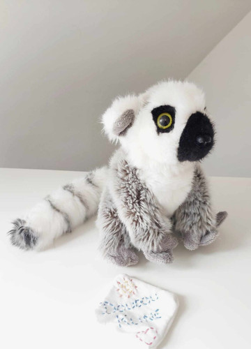 Peluche doudou lémurien - peluche/doudou, gris