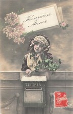 CP HAPPY YEAR PRETTY LITTLE GIRL HAT EMBROIDERY ABOVE LETTERBOX