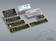 ENGINE COMPARTMENT STICKER KIT FOR FIAT PANDA SUPERNOVA since 1986