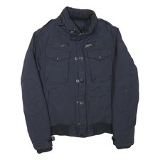 SCHOTT Homme Veste de Vol Bleu
