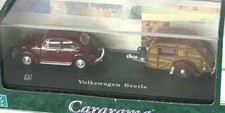 Hongwell Cararama VW Volkswagen Beetle Car & Slumber Coach Camper Trailer Woody
