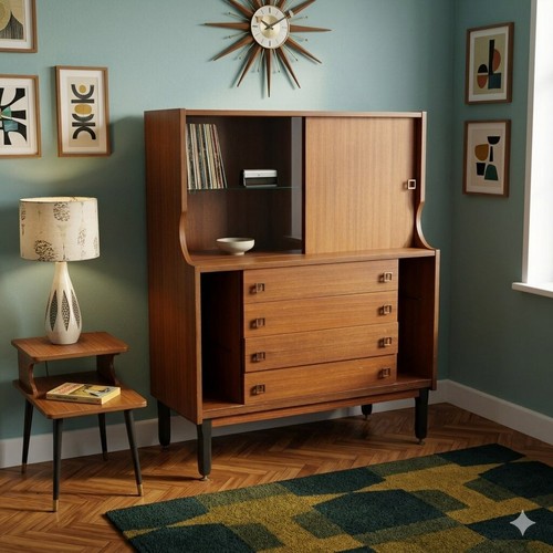Buffet vintage bois exotique - vintage,