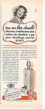 ADVERTISING 1953 SFAT gas boiler