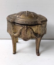 BOITE A BIJOUX CAPITONNEE REGULE DORE STYLE LOUIS XVI ANCIEN FORME COMMODE