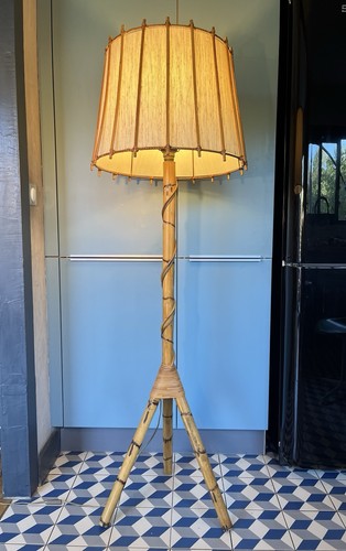 Lampadaire rotin design - lampadaire, rotin-design