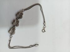 Ancien Gourmette Argent Massif Rhodié 925