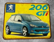 Plaque metal vintage Peugeot 206 GTI