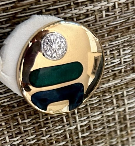18k gold diamond enamel - 18k,