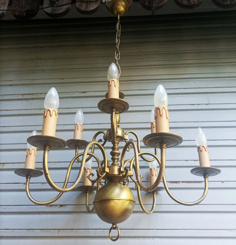 Important lustre feux style - lustre,