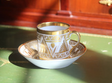 Beautiful litron porcelain cup from Paris, Empire, 19th century, rich gilding decor