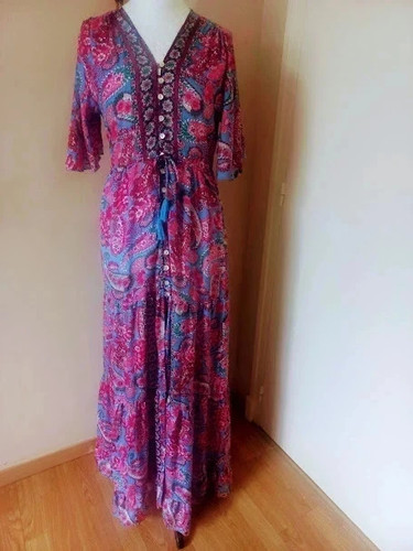 Robe longue soie - , "bohème"