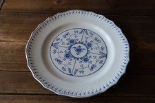 Antique Boch Brothers Saxony Round Dish Blue White Belgium 2