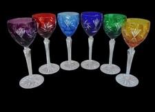 Coffret 6 Anciens Verres À Vin A Pied Couleur Cristal Lorraine Les Grands Ducs