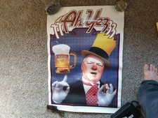 Vintage Natural Light "Ah Yezz" Poster Breweriana Beer Decor Bar Mancave Garage