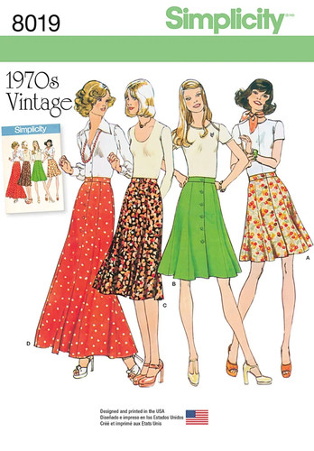 Simplicity 8019 1970 jupes - 1970's,
