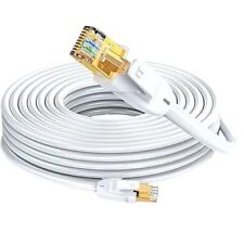 Câble Réseau Ethernet RJ45 Cat7 10Gbps S/TFP Blindé 600MHz Rond Blanc -1m à 60m